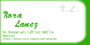 nora lancz business card